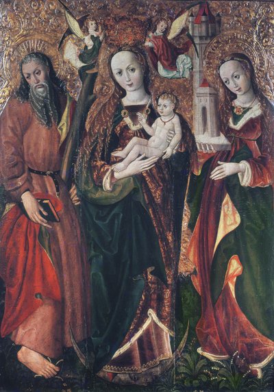 Vergine e Bambino con i santi Andrea e Barbara, c.1510 da Polish School